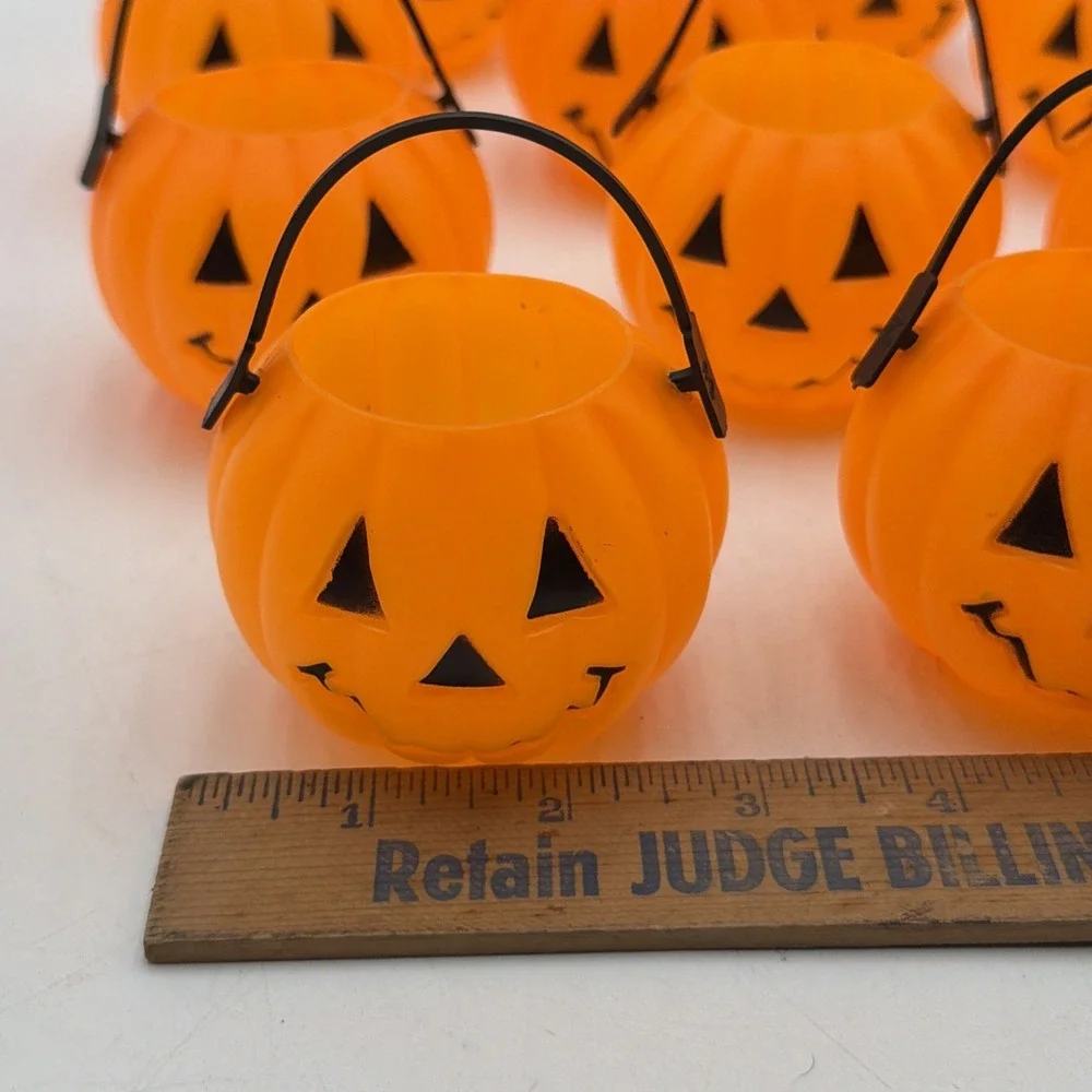 Blow Mold Mini  Jack-O-Lanterns Pumpkins Candy Container Vintage Lot Of 11